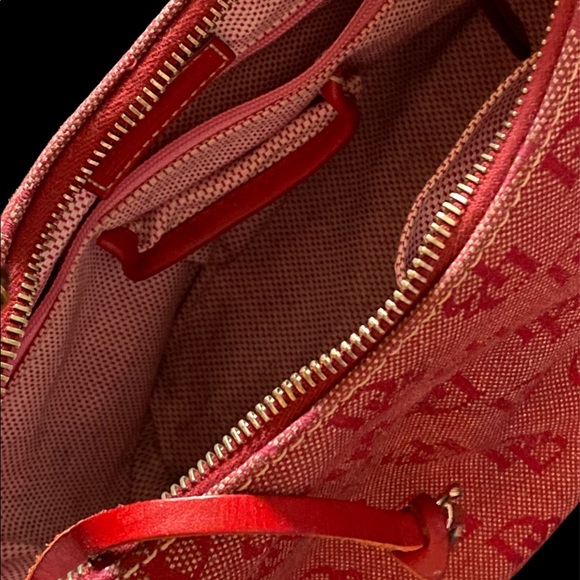 Red Dooney & Bourke Leather & Canvas Signature Bag - Picture 8 of 11